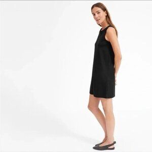 Everlane Womens Luxe Cotton A-Line Tank Dress Sz Small Black Minimalist Sundress